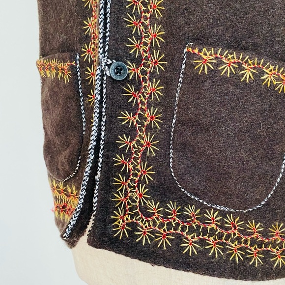 Handmade Wool Vest 70s Cottagecore - Picture 11 of 13